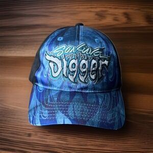 Monster Jam Son-Uva Big Logo Digger adjustable baseball cap Rich Blue &  Black